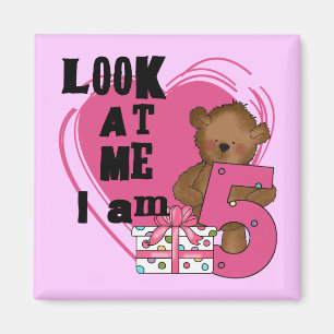 Teddy Bear I'm 5 Birthday T-shirts and Gifts Magnet