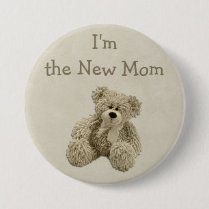 Teddy Bear I'm the New Mum Baby Shower 7.5 Cm Round Badge