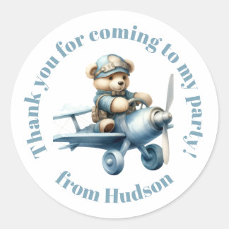 Teddy Bear in a Plane Sticker