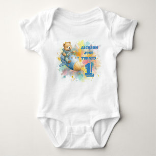 Teddy Bear in A Rocket - Child's Birthday T-Shirt Baby Bodysuit