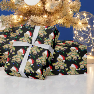 Teddy Bear In Christmas Lights Wrapping Paper