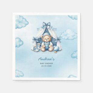 Teddy Bear In Tent Baby Shower Napkin