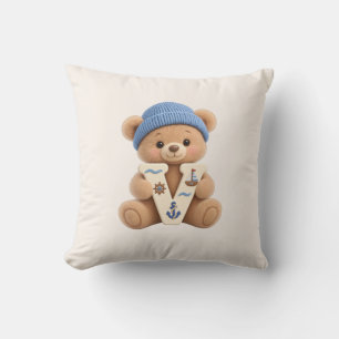 Teddy Bear Initial Nursery & Boys Room Cushion