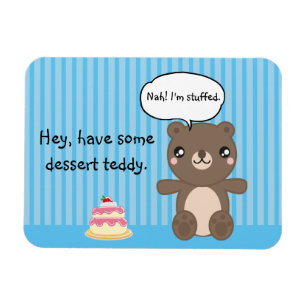 Teddy bear kawaii cartoon funny kids joke magnet