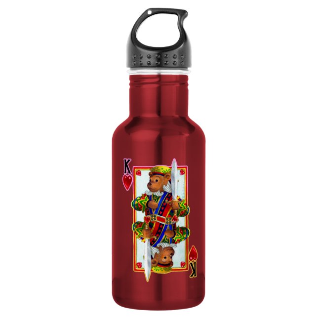 Teddy Bear King of Hearts 532 Ml Water Bottle (Front)