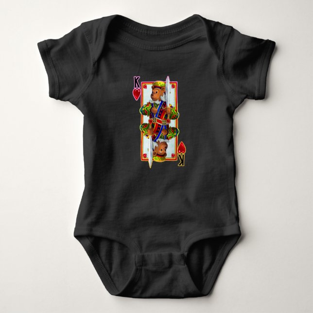 Teddy Bear King of Hearts T-Shirt Baby Bodysuit (Front)