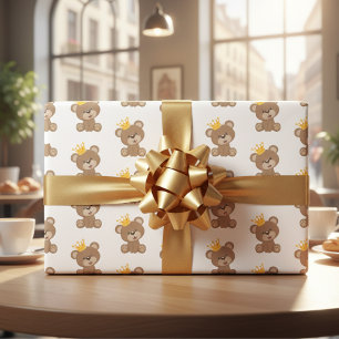 Teddy Bear King Wrapping Paper Sheets