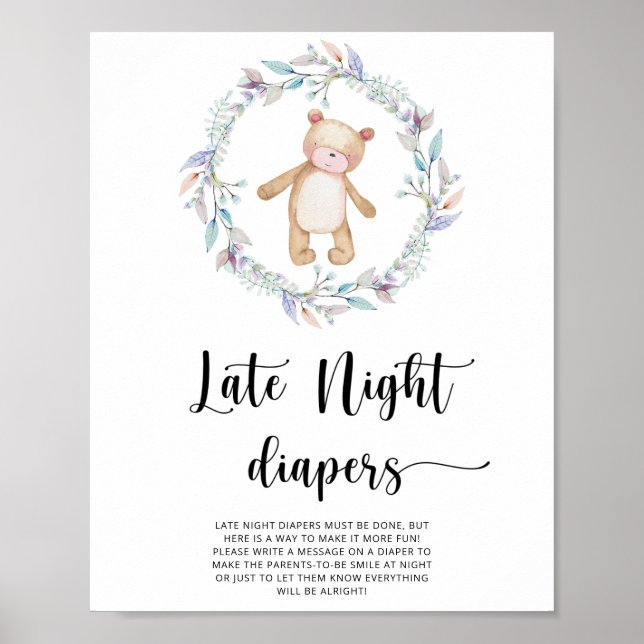 Teddy Bear \ Late night diapers game Poster (Front)