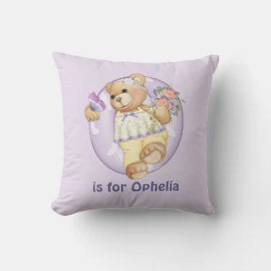 Teddy Bear Letter 0 Monogram Pillow