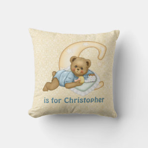 Teddy Bear Letter C Monogram - Customise Cushion