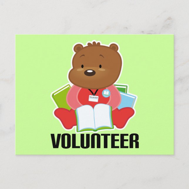 Teddy Bear Library Volunteer Gift Postcard (Front)