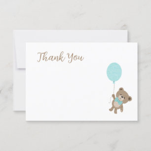 Teddy Bear Light Blue Baby Shower Thank You