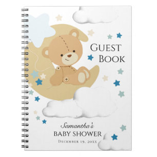 Teddy Bear Love Baby Boy Shower Guest Book