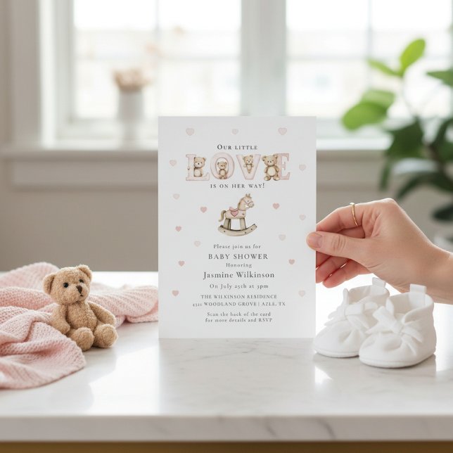 Teddy Bear Love Baby Shower Invitation (Creator Uploaded)
