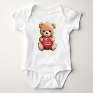 Teddy Bear Love Grandma Grandpa Auntie Baby Bodysuit