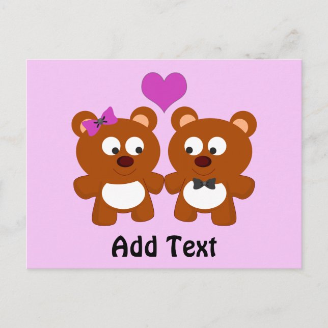 Teddy Bear Love Postcard (Front)