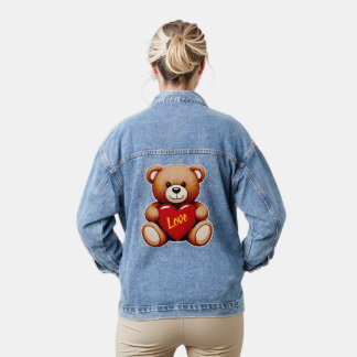 Teddy Bear "Love" Women’s Denim Jacket