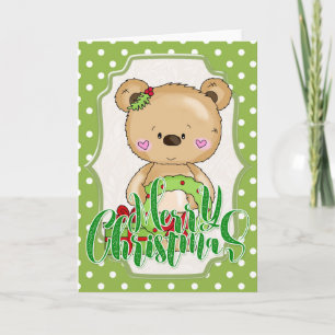 Teddy Bear Merry Christmas Card