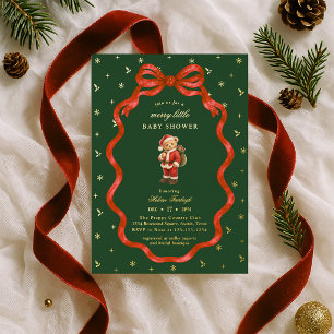 Teddy Bear Merry Little Christmas Baby Shower