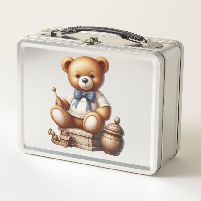 Teddy bear metal lunch box (Front)
