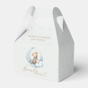 Teddy Bear Moon Bearly Wait Baby Shower Favour Box