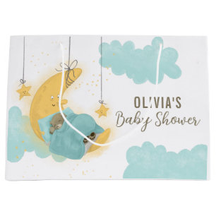 Teddy Bear Moon Stars Boy Baby Shower Large Gift Bag