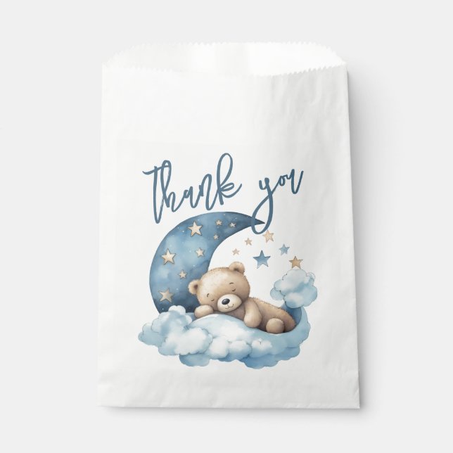 Teddy Bear Moon Thank You Favour Bag (Front)
