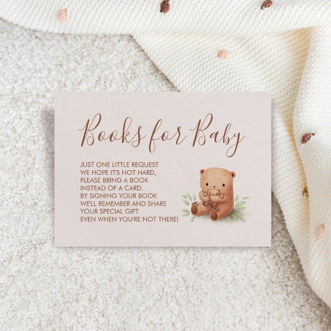 Teddy Bear Mum with Baby Shower Books Enclosure Card (Creator Uploaded)