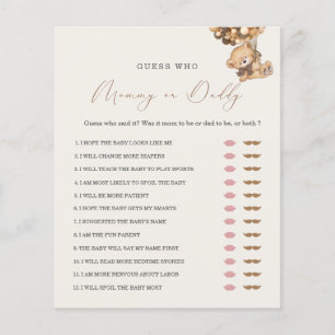 Teddy Bear Mummy or Daddy Baby Shower Game