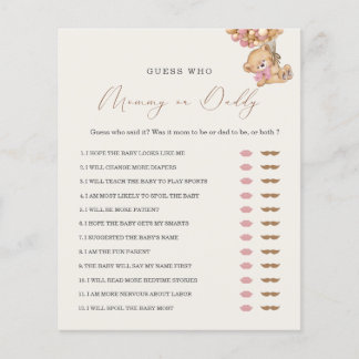 Teddy Bear Mummy or Daddy Baby Shower Game