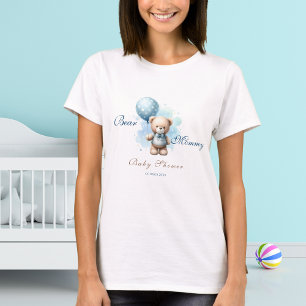 Teddy Bear Mummy to Be Baby Boy Shower T-Shirt