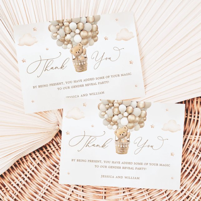 Teddy Bear Neutral Baby Shower Thank You Card (Creator Uploaded)