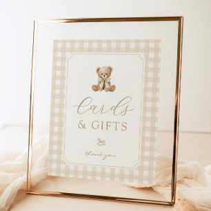 Teddy Bear Neutral Cards and gifts baby shower Poster