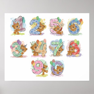 Teddy Bear Numbers Poster