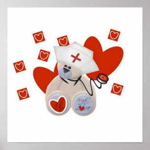 Teddy Bear Nurse Love Tshirts and Gifts Poster