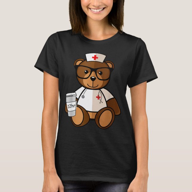 Teddy Bear Nurse Nursing T-Shirt for Valentine Day (Front)