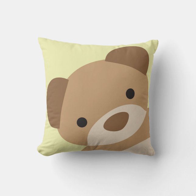 Teddy Bear Nursery Decorative Pillow Yellow (Front)