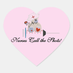 Teddy Bear Nurses Call the Shots T-shirts and Gift Heart Sticker
