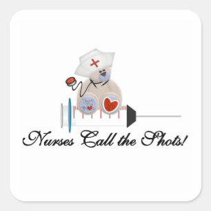 Teddy Bear Nurses Call the Shots T-shirts and Gift Square Sticker