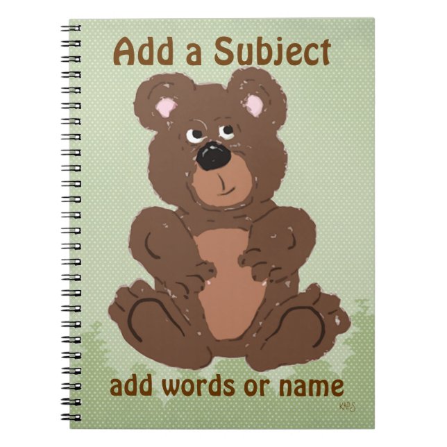 Teddy Bear O1 Notebook (Front)
