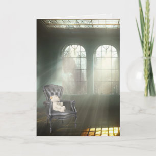 Teddy Bear On A Chair with Sunbeams Card