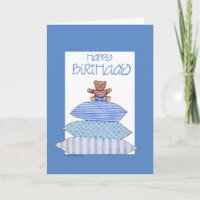 Teddy Bear on Cushions Birthday