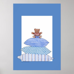Teddy Bear on Cushions Poster