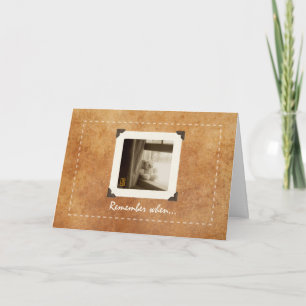 Teddy Bear on Sill Nostalgic Photo Greeting Card