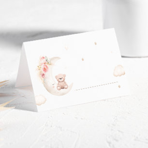 Teddy Bear Over The Moon Neutral Place Card