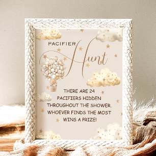 Teddy bear Pacifier Hunt Funny Game Sign