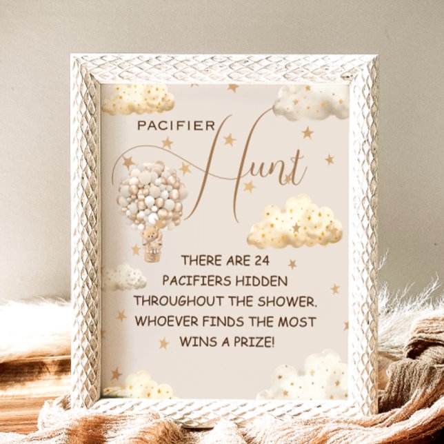 Teddy bear Pacifier Hunt Funny Game Sign (Creator Uploaded)