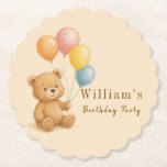 Teddy Bear Paper Coaster with Pastel Balloons<br><div class="desc">Add a touch of whimsy to your party with this adorable paper coaster featuring a cute teddy bear surrounded by pastel balloons. Perfect for baby showers, birthday parties, or any celebration that calls for a playful, heartwarming design. Made from high-quality materials, this coaster is both functional and charming. Use it...</div>