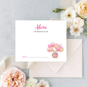 Teddy Bear Parents-to-be Advice Card