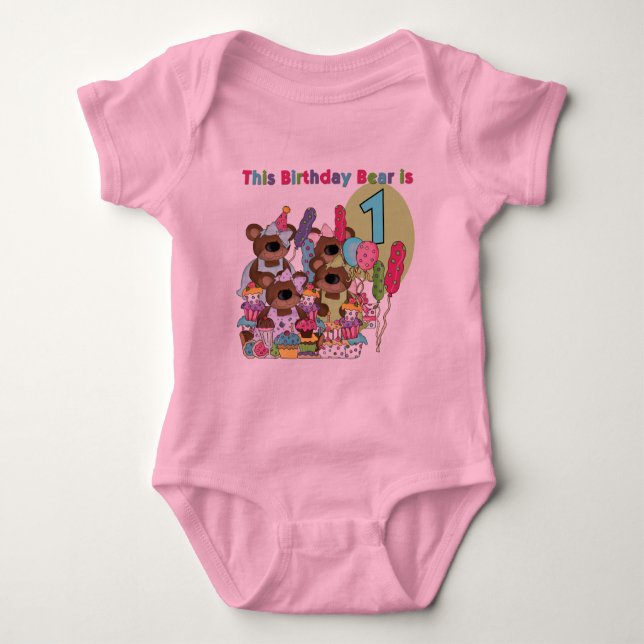 Teddy Bear Party 1st Birthday tshirts and Gifts (Front)